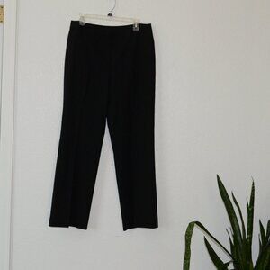 Lafayette 148 New York Black Straight Leg Wool Dress Pants 10